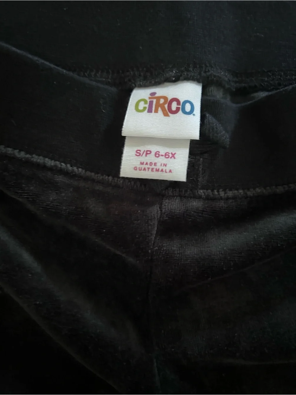 Size 6-8 Little girls Black velour pant and zipper top set with a black shirt